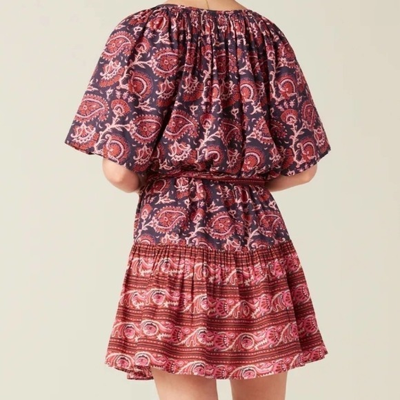 Nwt Small Figue Bria dress Paisley True Blue Fuchsia - Picture 2 of 12